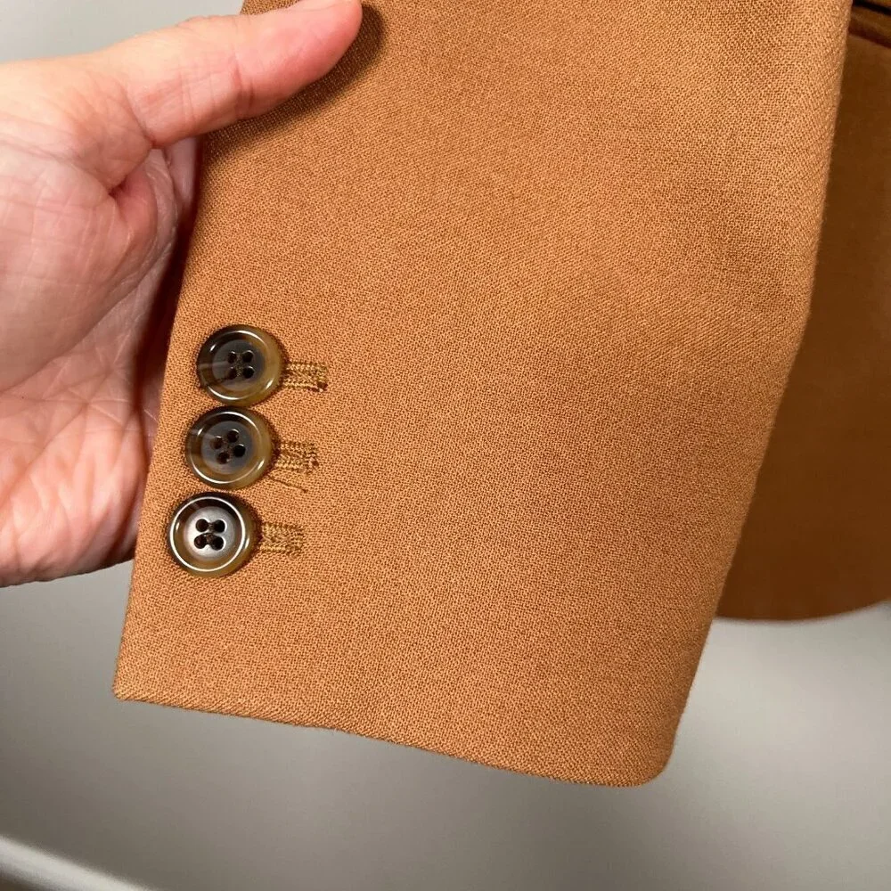 J.Crew Parke Bi Stretch Blazer Jacket Size 2 Camel Brown Career Work Business - Picture 5 of 11